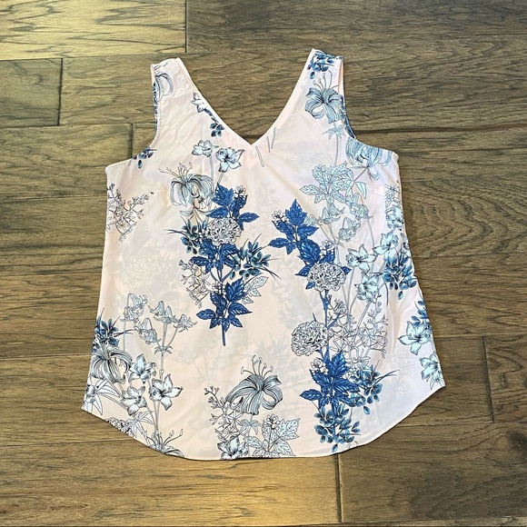Banana Republic Tops - Small Banana Republic Pink & Blue Floral Blouse